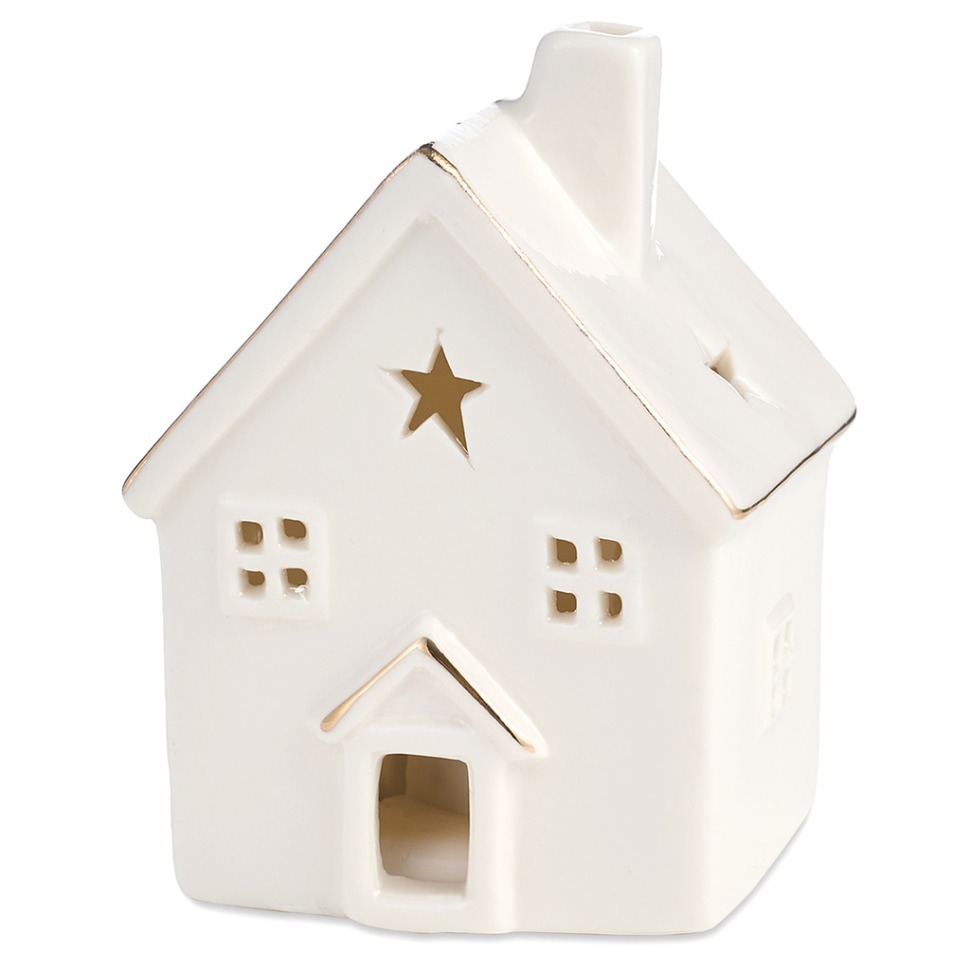 Фото Фигурка домик с led-подсветкой 7,8*7,3*10,8 см Lefard (146-2184) - интернет-магазин МегаТерем в Москве