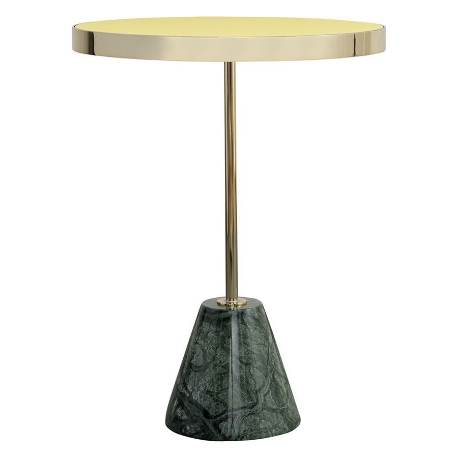 Фото Столик кофейный kaya, D40,8 см, золотистый/зеленый (76065) - интернет-магазин МегаТерем в Москве