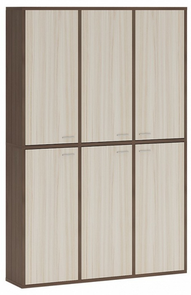 Фото Шкаф книжный Домино СУ(ш3в2)+6ФГ MER_SUsh3v2-6FG-SHK-shamoni-CH-karamel - интернет-магазин МегаТерем в Москве