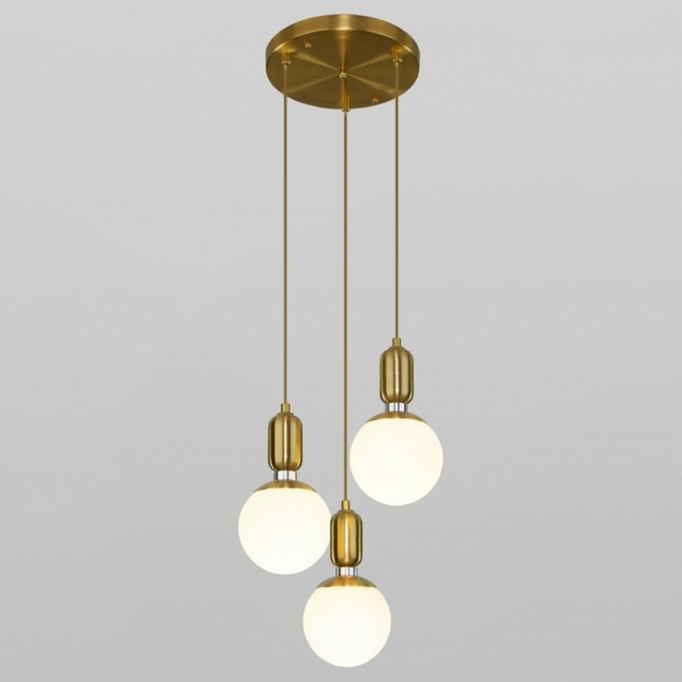 Фото Подвесной светильник Eurosvet Bubble 50151/3 латунь EV_a056844 - интернет-магазин МегаТерем в Москве