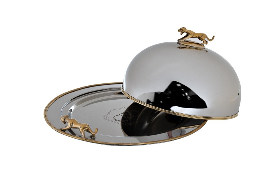 Фото Блюдо с крышкой Леопард цвет хром d32*17см (TT-00011199) - интернет-магазин МегаТерем в Москве