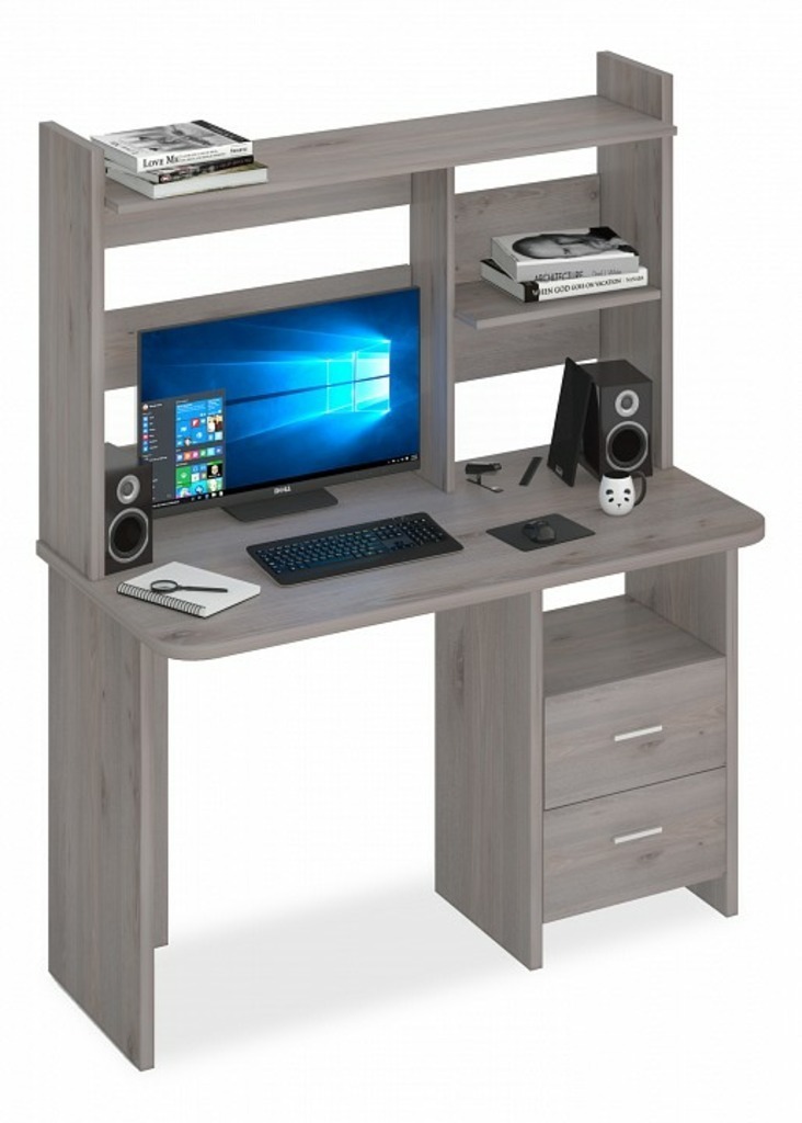 Фото Стол компьютерный Домино Lite СКЛ-Прям120Р+НКЛ-120 MER_SKL-Pryam120R_NKL-120_N - интернет-магазин МегаТерем в Москве