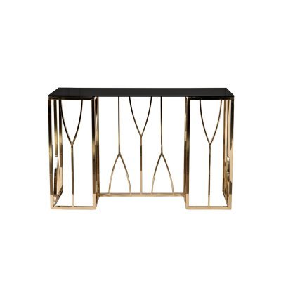 Консоль стекло черн./золото...