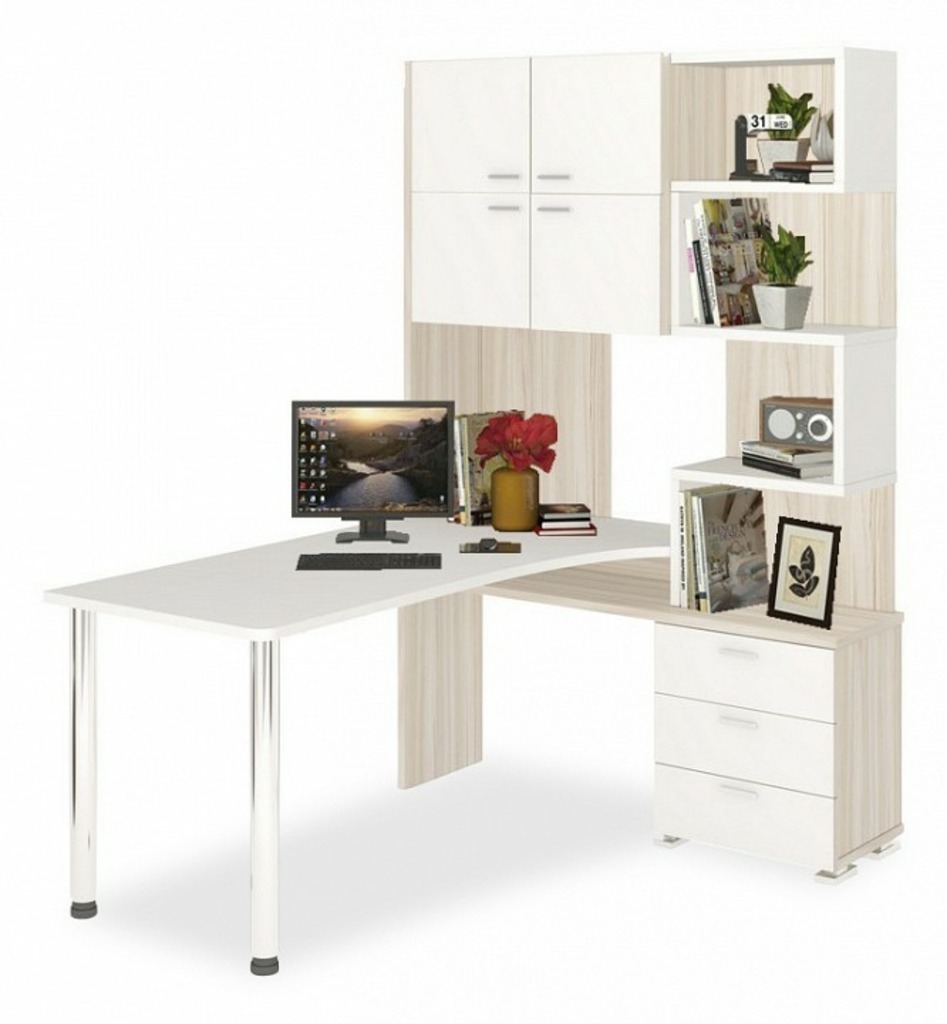 Фото Стол компьютерный Домино СР-500М/160 MER_SR-500M-160-KBEBE-PRAV - интернет-магазин МегаТерем в Москве