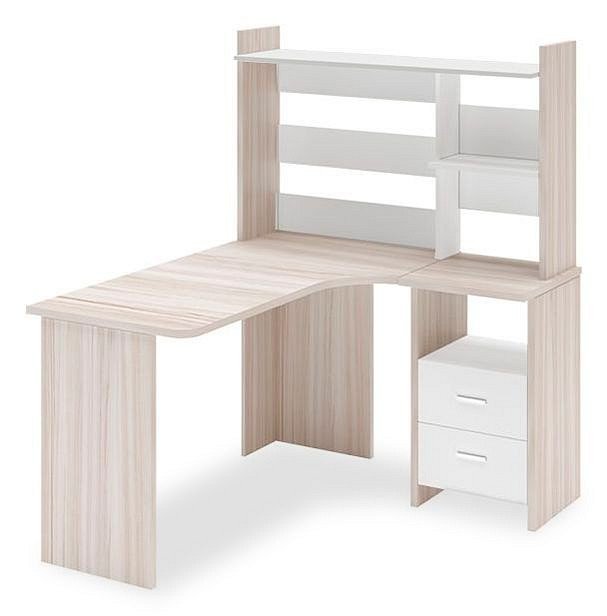 Фото Стол компьютерный Домино Lite СКЛ-Угл130+НКЛ-120 КБЕ ПРАВ MER_SKL-Ugl130_NKL-120_KBE_PRAV - интернет-магазин МегаТерем в Москве