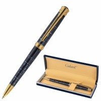 Ручка подарочная шариковая Galant TRAFORO корпус синий детали золотистые узел синяя 143512 (92005)