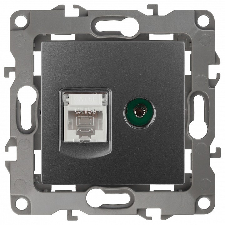 Фото ТВ-розетка и розетка Ethernet RJ-45 без рамки Эра Эра 12 12-3110-12 ER_B0027447 - интернет-магазин МегаТерем в Москве