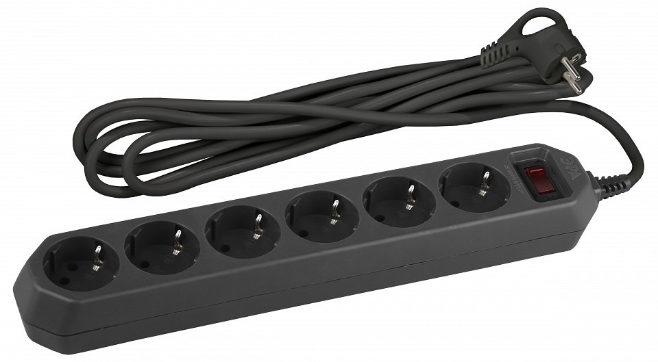 Фото Удлинитель с выключателем Эра  USF-6es-1,5m-B-BOX ER_B0037261 - интернет-магазин МегаТерем в Москве