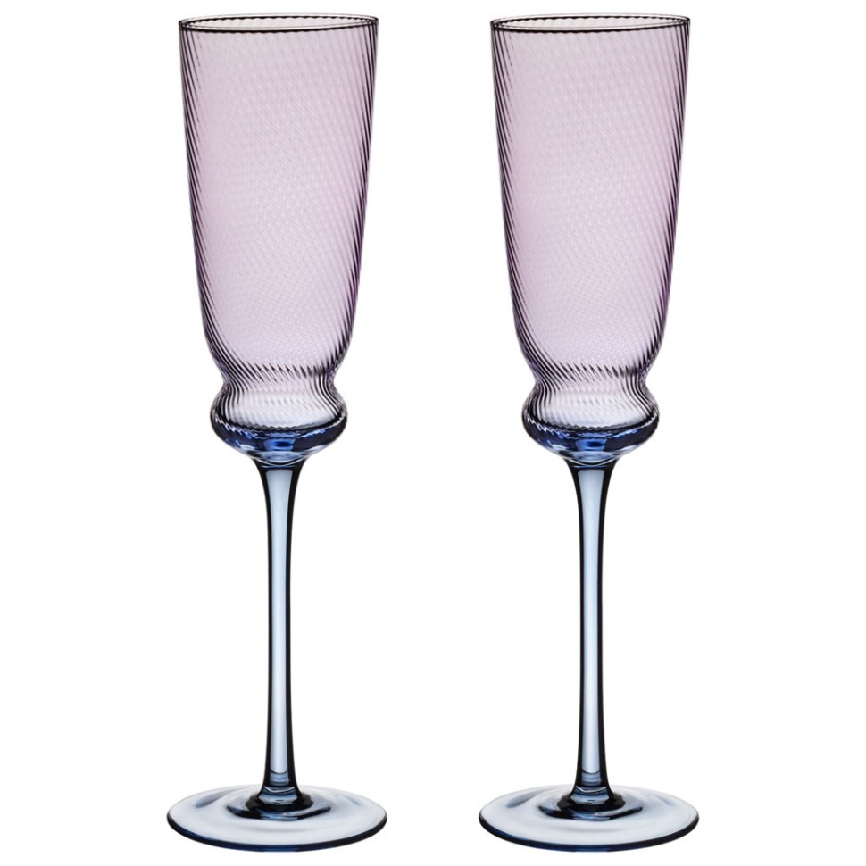 Фото Набор бокалов для шампанского twist &amp; shine purple, 2 шт/210 мл Lefard (687-009) - интернет-магазин МегаТерем в Москве