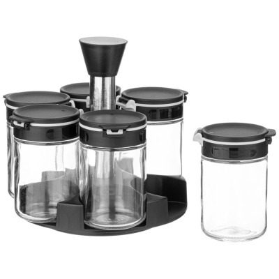 Набор емкостей для специй 6шт 200мл на подставке agness (671-102) 