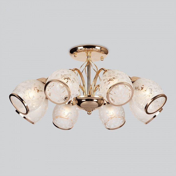 Фото Люстра на штанге Eurosvet Gabriella 30026/8 золото EV_73716 - интернет-магазин МегаТерем в Москве