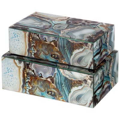 Набор шкатулок из 2-х шт коллекция "мрамор" 21*12**6,5 см / 23*15*8,5 см Lefard (06-341)