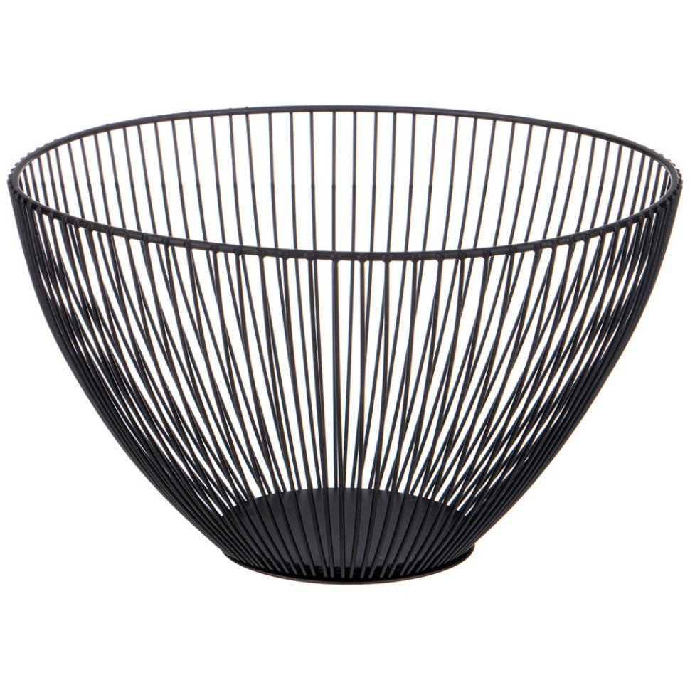 Фото Корзина для фруктов черная 24,5*24,5*14 см Agness (917-116) - интернет-магазин МегаТерем в Москве