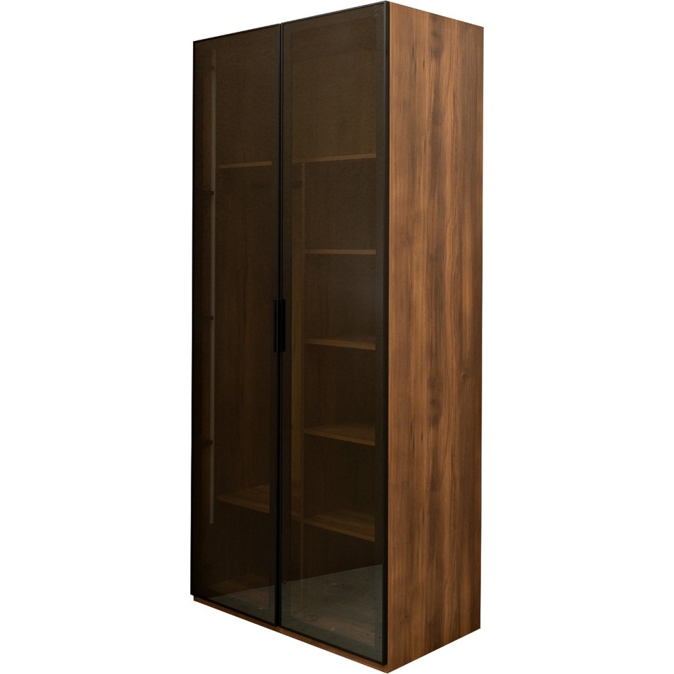 Фото Шкаф Alto двухдверный c полками, цвет дуб Барокко, дверцы стекло 100*57*228.5см (TT-00012635) - интернет-магазин МегаТерем в Москве