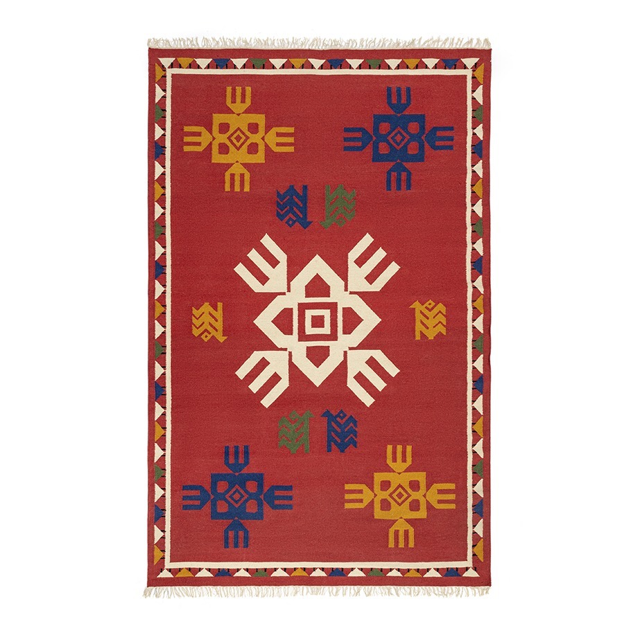 Фото Ковер из шерсти по мотивам чувашских орнаментов из коллекции cultural heritage, 160х230 см (78522) - интернет-магазин МегаТерем в Москве