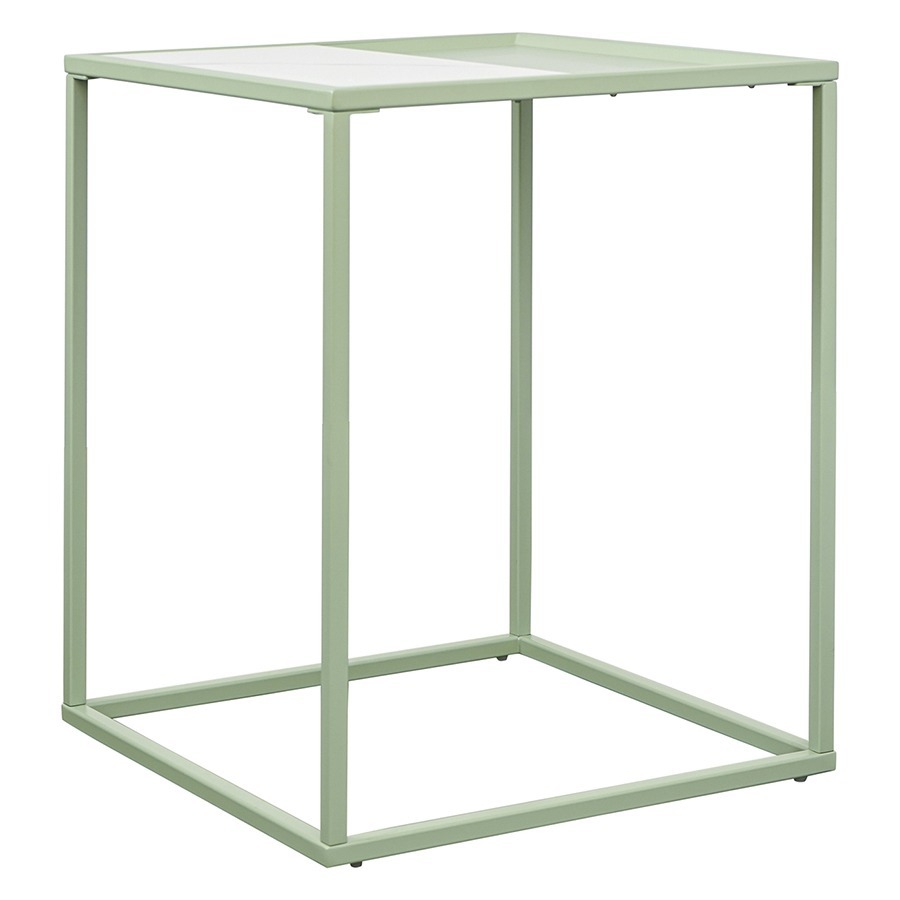 Фото Столик кофейный mayen, 45х45 см, белый/зеленый (76066) - интернет-магазин МегаТерем в Москве