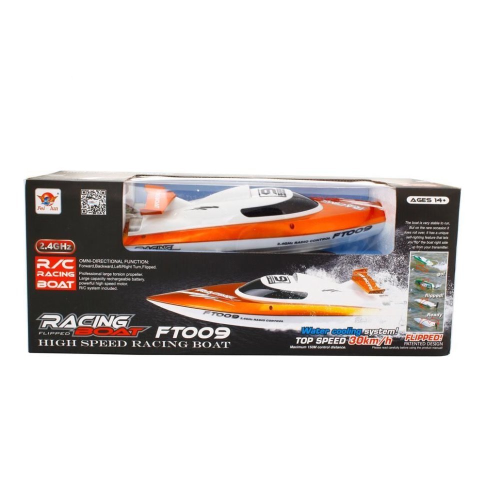 Фото Радиоуправляемый катер Fei Lun High Speed Orange Boat 2.4GHz (FT009) - интернет-магазин МегаТерем в Москве