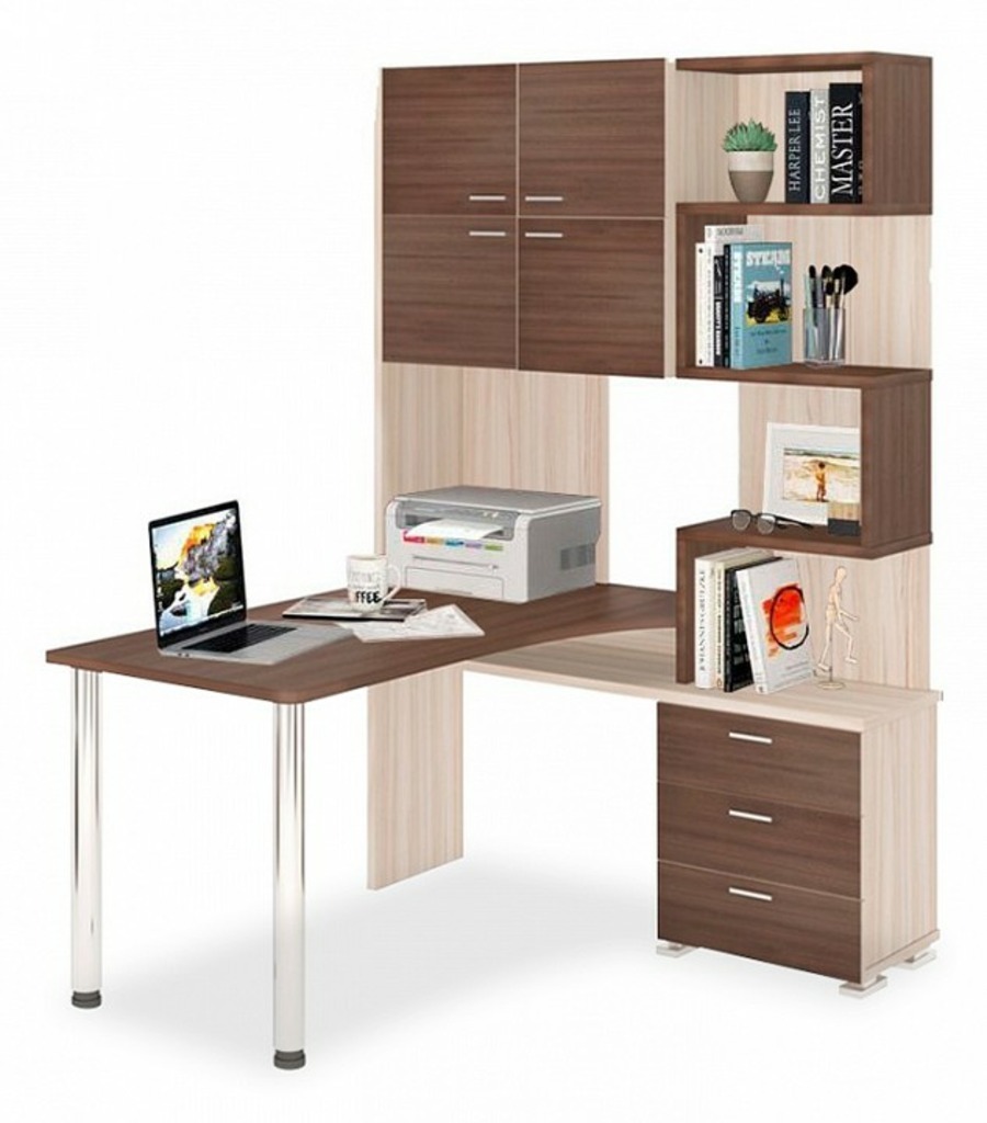 Фото Стол компьютерный Домино СР-500М/140 MER_SR-500M-140-KSHSH-CH-PRAV - интернет-магазин МегаТерем в Москве