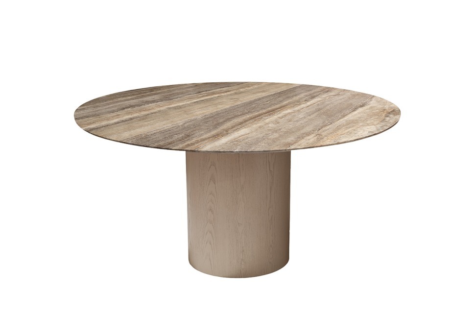 Фото Стол обеденный d150*76см каменная столешница, шпон (TT-00012992) - интернет-магазин МегаТерем в Москве