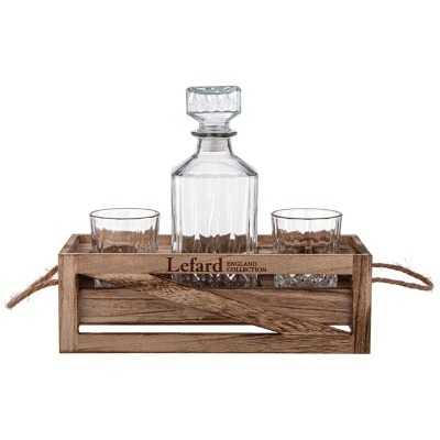 Набор для виски на деревянн...