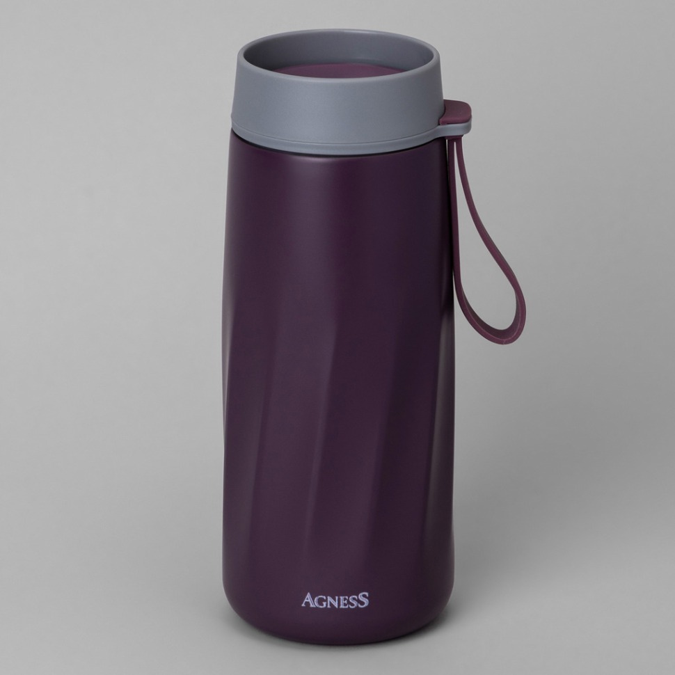 Фото Термокружка curl grizzle  400 мл, колба нерж.сталь 18/10 Agness (798-101) - интернет-магазин МегаТерем в Москве