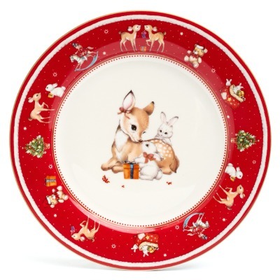 Тарелка закусочная lefard "с новым годом!" 19 см красная (85-1955-1) 