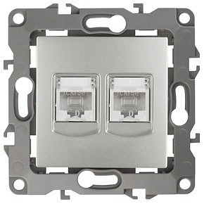 Фото Розетка двойная Ethernet RJ-45 без рамки Эра Эра 12 12-3108-03 ER_B0014731 - интернет-магазин МегаТерем в Москве