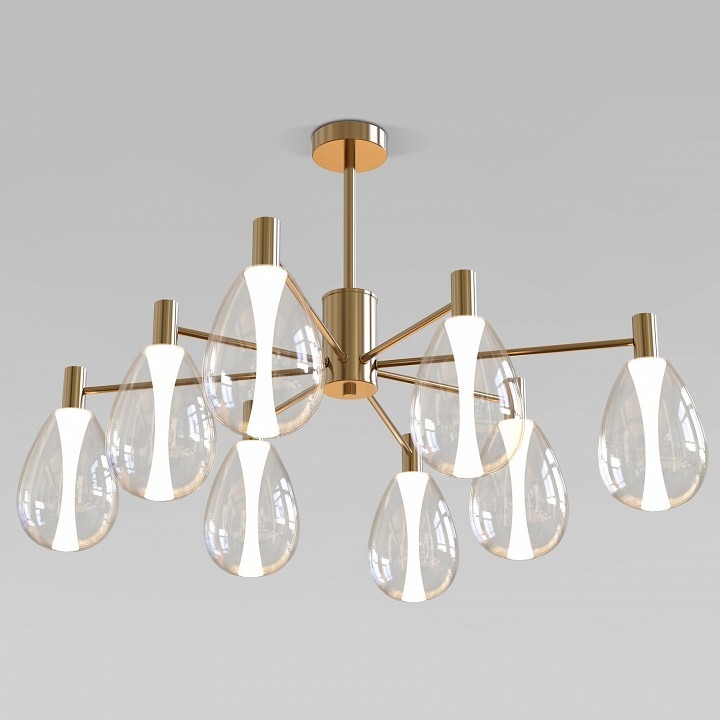 Фото Люстра на штанге Eurosvet Magma 60175/8 латунь EV_a069323 - интернет-магазин МегаТерем в Москве