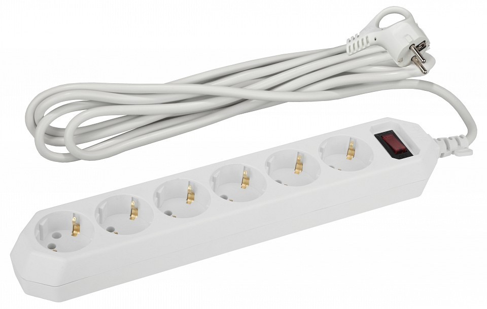 Фото Удлинитель с выключателем Эра  USF-6es-3m-W-BOX ER_B0037262 - интернет-магазин МегаТерем в Москве