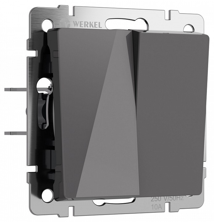 Фото Выключатель проходной двухклавишный без рамки Werkel графит акрил W1122044 WRK_a064088 - интернет-магазин МегаТерем в Москве