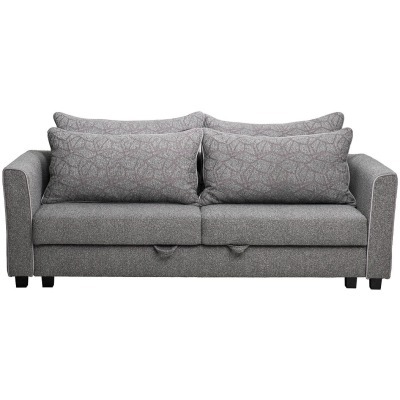 Диван Marco трехмест. раскл., букле серый Flona SER+Buta SER 225*102*92см (TT-00011118)