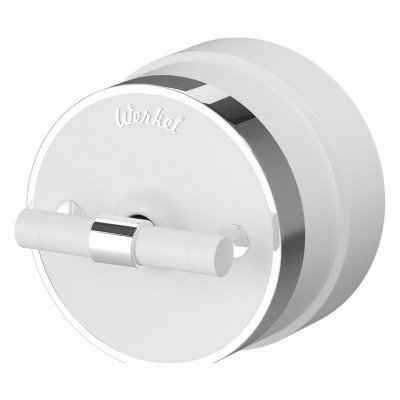 Выключатель двухклавишный с корпусом Werkel Vintage (белый матовый/хром) W5822050 WRK_a058777