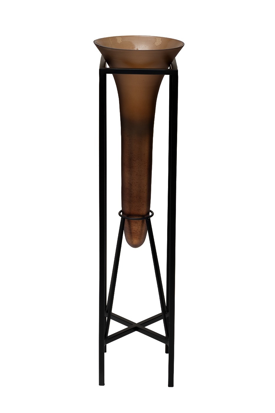 Фото Подставка под цветы стеклянная на металлич.основании h.81см (TT-00013101) - интернет-магазин МегаТерем в Москве