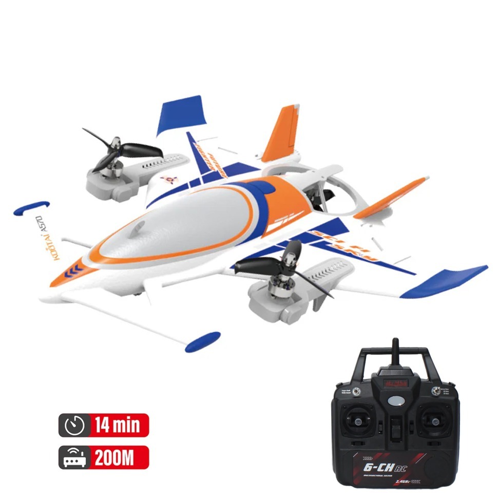 Фото Радиоуправляемый самолет дрон SCI Fi Sky VTOL 3D6G 8ch (QIDI-570-BLUE) - интернет-магазин МегаТерем в Москве