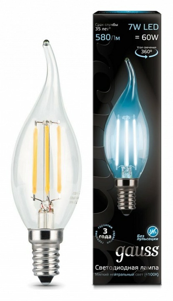 Фото Лампа светодиодная Gauss 1048 E14 7Вт 4100K 104801207 GA_104801207 - интернет-магазин МегаТерем в Москве