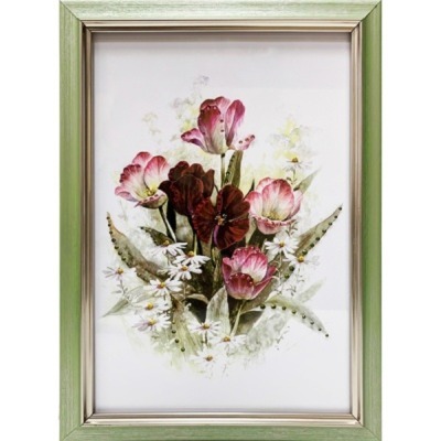 Картина Весенние цветы с кристаллами Swarovski (2188)