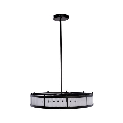 Люстра Ancona круглая чёрный матовый/стекло прозр. d85см (TT-00013206)