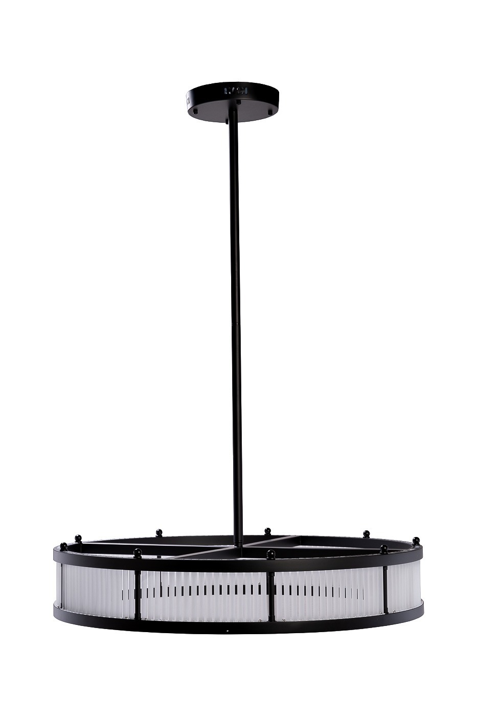 Фото Люстра Ancona круглая чёрный матовый/стекло прозр. d85см (TT-00013206) - интернет-магазин МегаТерем в Москве