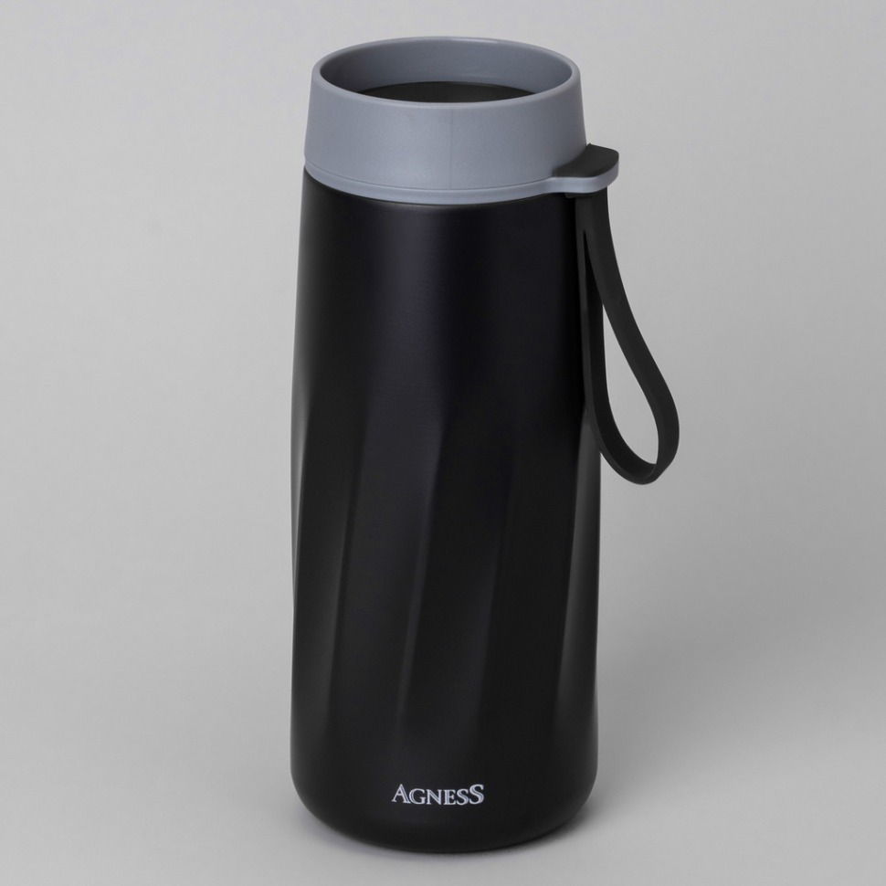 Фото Термокружка curl umber 400 мл, колба нерж.сталь 18/10 Agness (798-102) - интернет-магазин МегаТерем в Москве