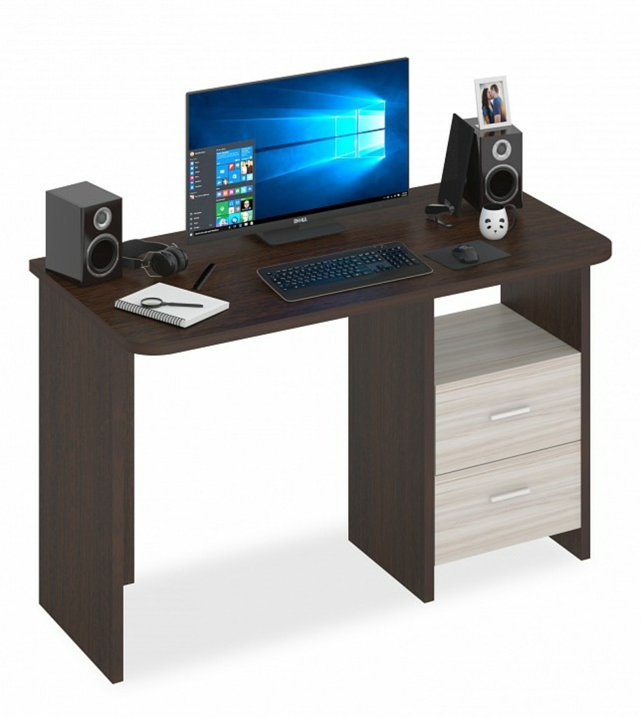 Фото Стол письменный Домино Lite СКЛ-Прям120Р MER_SKL-Pryam120R_VK - интернет-магазин МегаТерем в Москве