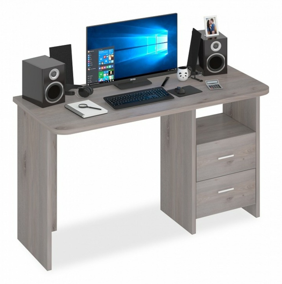 Фото Стол письменный Домино Lite СКЛ-Прям130Р MER_SKL-Pryam130R_N - интернет-магазин МегаТерем в Москве