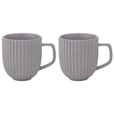 Набор из двух кружек темно-серого цвета из коллекции edge, 400 мл (75167)