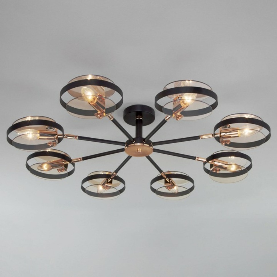 Фото Люстра на штанге Eurosvet Gallo 70121/8 черный EV_a052342 - интернет-магазин МегаТерем в Москве