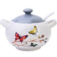 Сахарница с крышкой 375 мл с ложкой Бабочки в саду LORAINE (60128) Сахарница с крышкой 375 мл с ложкой Бабочки в саду LORAINE (60128)