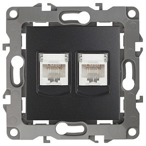 Фото Розетка двойная Ethernet RJ-45 без рамки Эра Эра 12 12-3108-05 ER_B0014733 - интернет-магазин МегаТерем в Москве