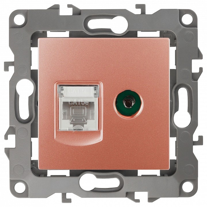 Фото ТВ-розетка и розетка Ethernet RJ-45 без рамки Эра Эра 12 12-3110-14 ER_B0027449 - интернет-магазин МегаТерем в Москве