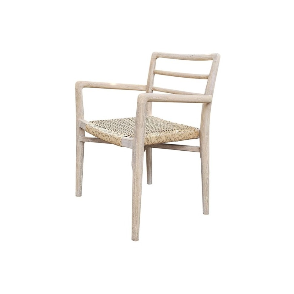 Фото Полукресло ANOA ARM CHAIR, Тиковое дерево, Natural brown/ivory, ROOMERS FURNITURE - интернет-магазин МегаТерем в Москве