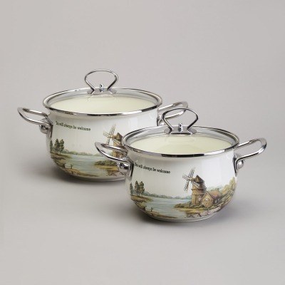 Набор кастрюль эмалированны...