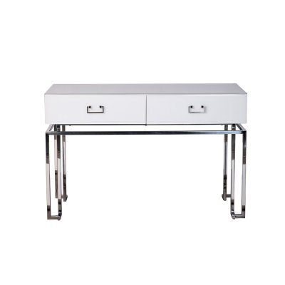 Консоль 2 ящика белая/хром ...