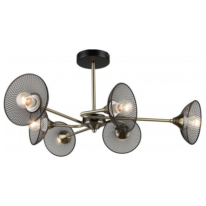 Фото Люстра на штанге Imex MD.5700 MD.5700-6-S-AB+BK IMX_MD.5700-6-S-AB_BK - интернет-магазин МегаТерем в Москве